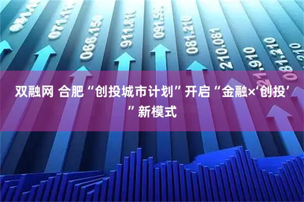 双融网 合肥“创投城市计划”开启“金融×‘创投’”新模式