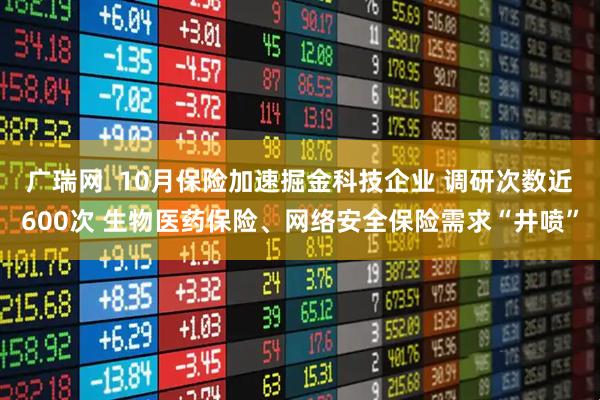 广瑞网  10月保险加速掘金科技企业 调研次数近600次 生物医药保险、网络安全保险需求“井喷”